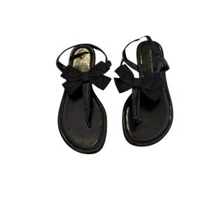 Christian Siriano Black Bow Sandals, Size 8